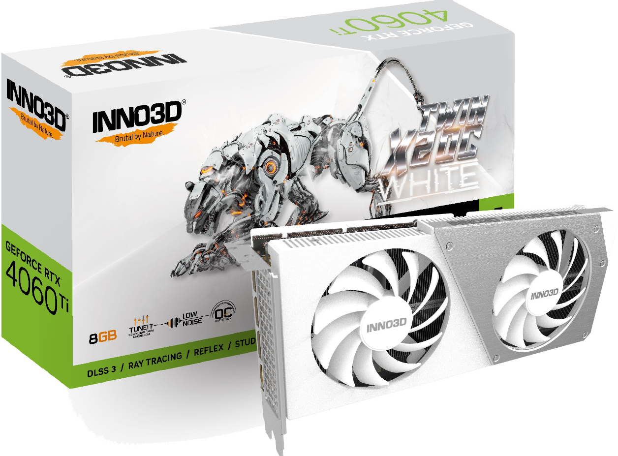 Видеокарта Inno3D GeForce RTX4060 Ti N406T2-08D6X-171153W 8GB White - ForteMarket Видеокарта Inno3D GeForce RTX4060 Ti N406T2-08D6X-171153W 8GB White купить,0