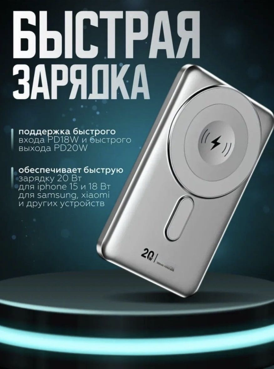Внешний аккумулятор RETbox CX001 5000 мАч 20 Вт серый купить,NaN