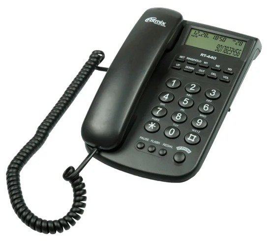 Стационарный телефон Ritmix RT-440 черный купить,NaN