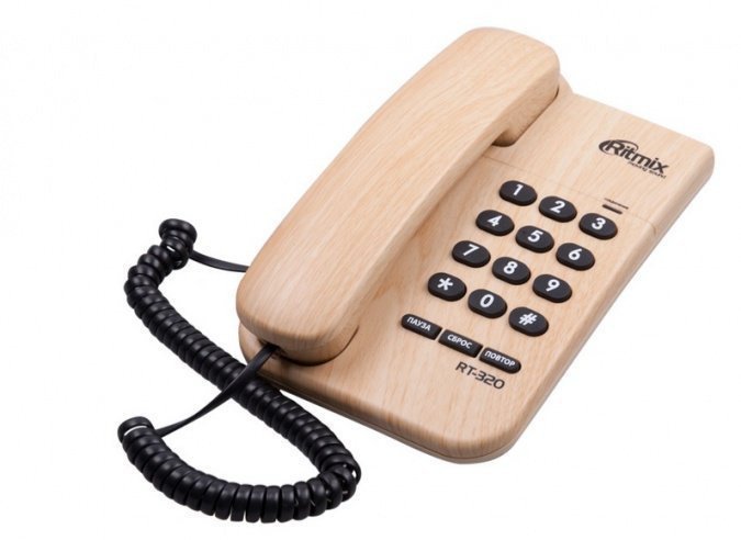 Телефон проводной Ritmix RT-320 светлое дерево купить,NaN