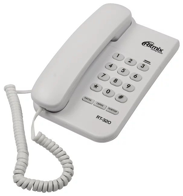 Телефон проводной Ritmix RT-320 белый купить,NaN