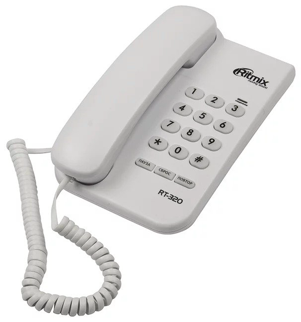Телефон проводной Ritmix RT-320 белый купить,NaN