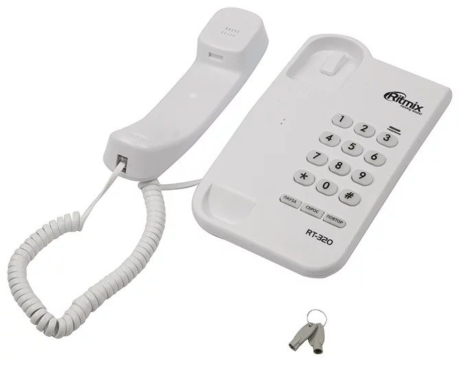 Телефон проводной Ritmix RT-320 белый купить,NaN