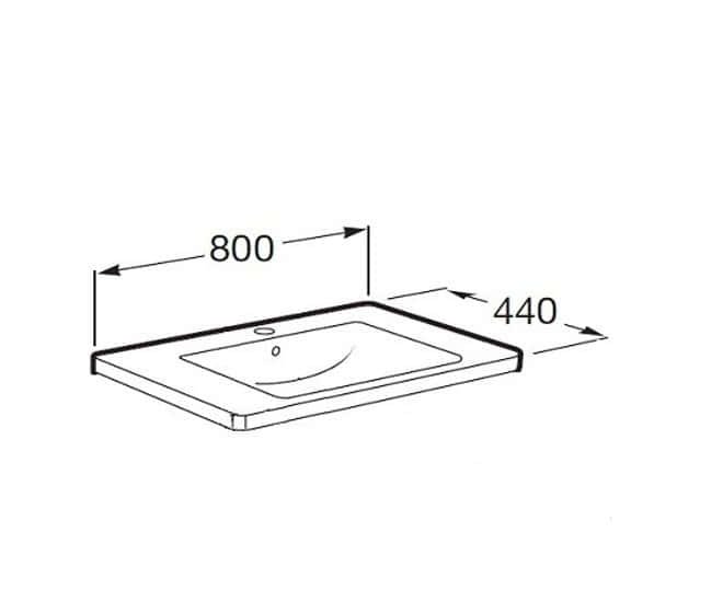 Умывальник Roca The Gap Unik 7327470000 80х44 белый купить,0