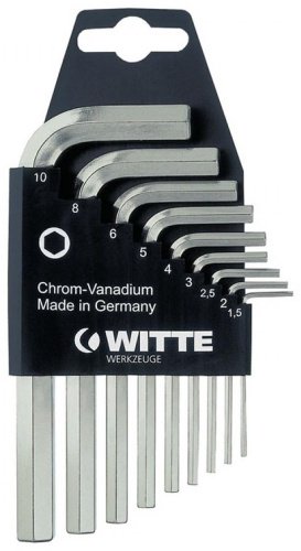 Шестигранный ключ WITTE Г-образный 9 шт, 450212000
