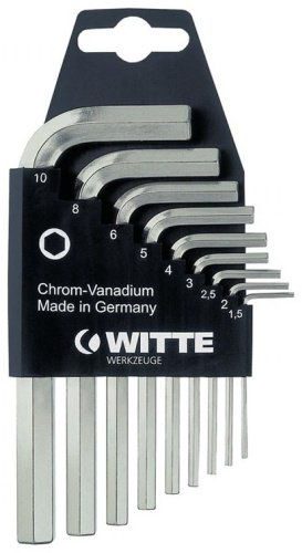 Шестигранный ключ WITTE Г-образный 9 шт, 450212000