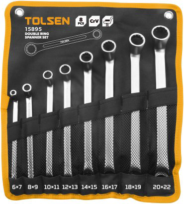 TOLSEN набор ключей накидной трещоточный 6-22 мм 15895TN, 8 шт