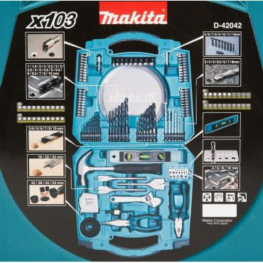 Набор инструментов и оснастки строительный 103 в 1 Makita D-42042 купить,NaN
