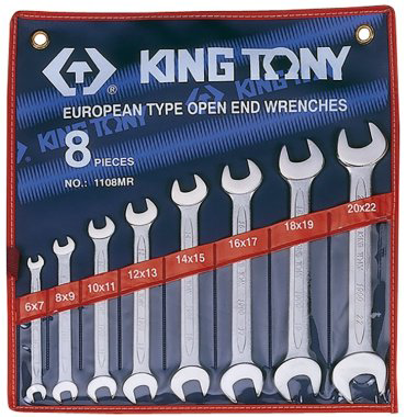 KING TONY набор ключей рожковый 6-22 мм 1108MR, 8 шт