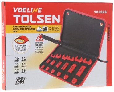 TOLSEN набор ключей гаечный угловой 10-19 мм V83606, 6 шт