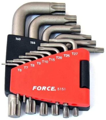 Шестигранный ключ Force Г-образный 15 шт, 5151T
