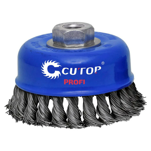 Щетка чашка для УШМ Cutop Profi  82-523 M14 125мм с крученой проволокой 0.5мм 