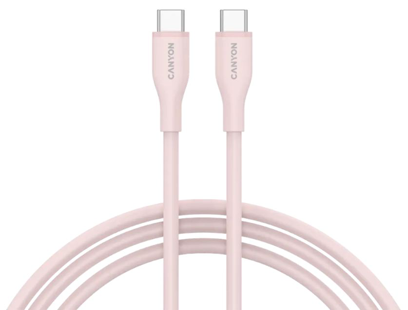 Кабель Canyon USB-C to USB-C CC60SC10 1м Pink Sand купить,NaN