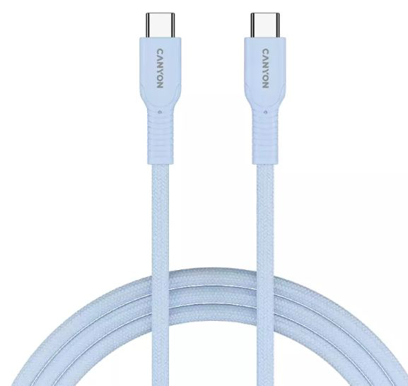 Кабель Canyon OnWire USB-C to USB-C CND-CCAP60AB10LBL 1м Light Blue купить,NaN