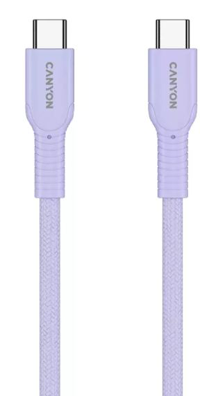 Кабель Canyon OnWire USB-C to USB-C CND-CCAP60AB10PU 1м Purple  купить,NaN