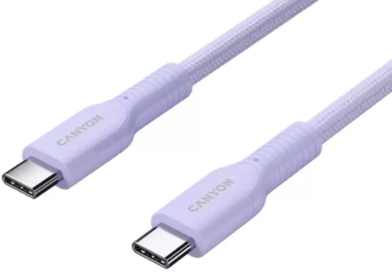 Кабель Canyon OnWire USB-C to USB-C CND-CCAP60AB10PU 1м Purple  купить,NaN