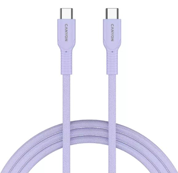 Кабель Canyon OnWire USB-C to USB-C CND-CCAP60AB10PU 1м Purple  купить,NaN