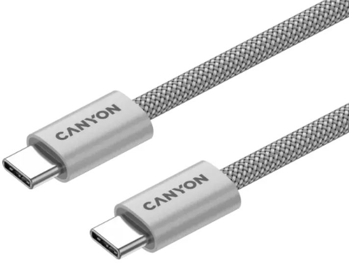 Кабель Canyon OnWire USB-C to USB-C CND-CCMG60AB15LG 1м Light Grey