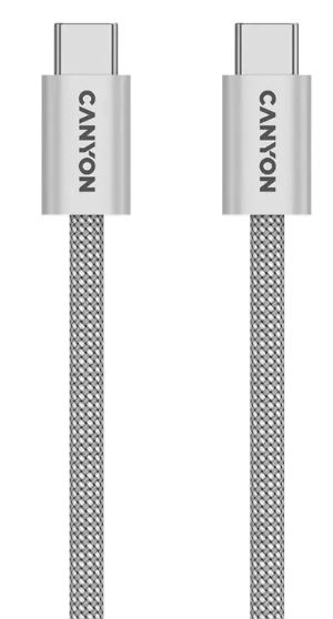 Кабель Canyon OnWire USB-C to USB-C CND-CCMG60AB15LG 1м Light Grey