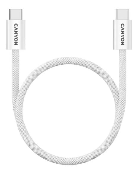 Кабель Canyon OnWire USB-C to USB-C CND-CCMG60AB15LG 1м White