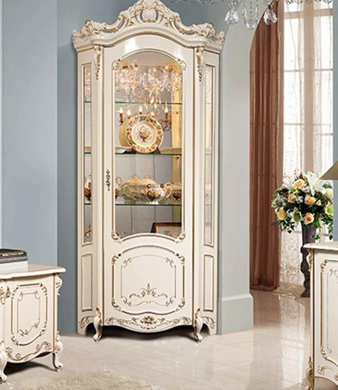 Шкаф-витрина СлонимМебель 101-143 241.3х113.8х78.1см белый 107082688 купить,NaN