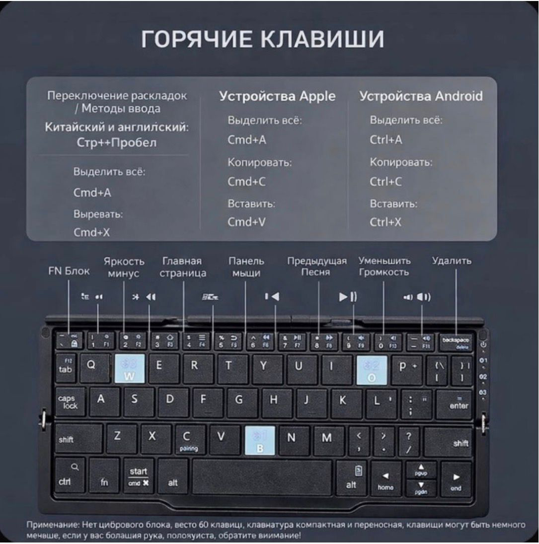 Клавиатура беспроводная Yili FKB-202 черный купить,NaN