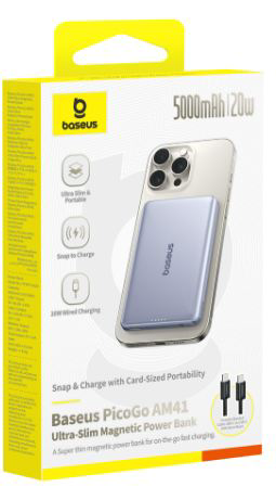 Внешний аккумулятор Baseus PicoGo AM41 Ultra-Slim 5000mAh 20W Titanium