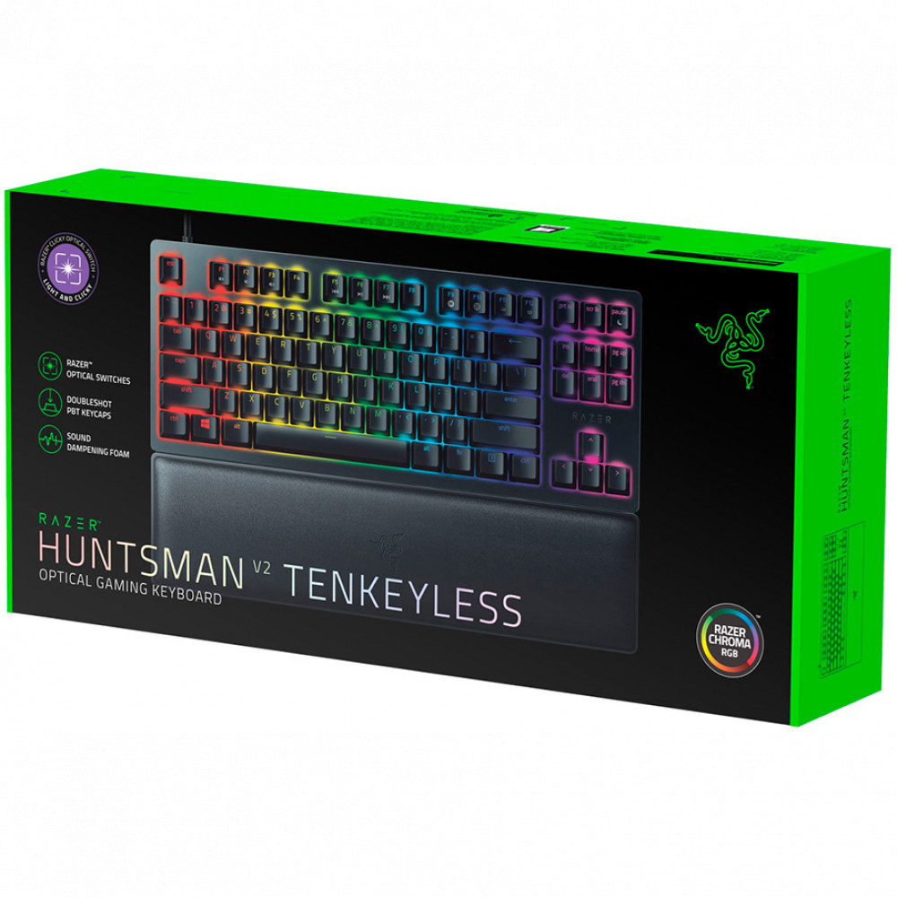 Клавиатура Razer Huntsman V2 Tenkeyless Purple Switch RZ03-03941400-R3R1 черная - ForteMarket Клавиатура Razer Huntsman V2 Tenkeyless Purple Switch RZ03-03941400-R3R1 черная купить,0