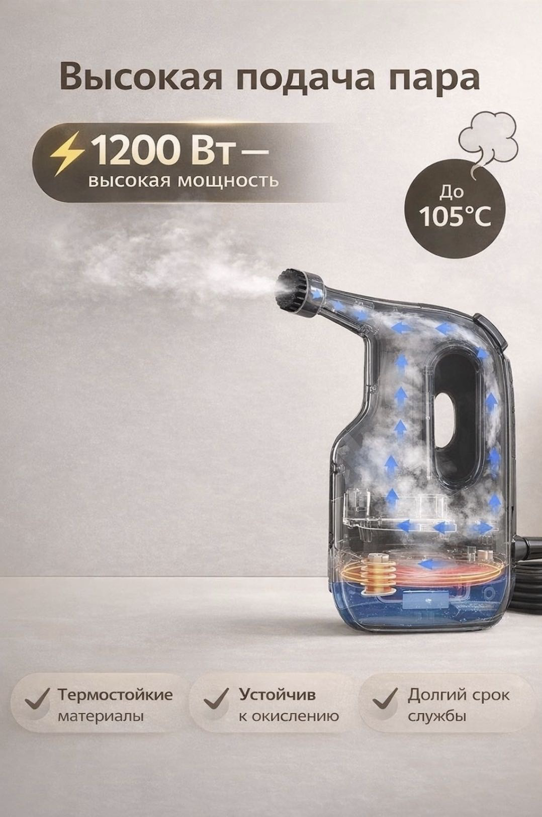 Пароочиститель Yili TC-SC-003 бежевый