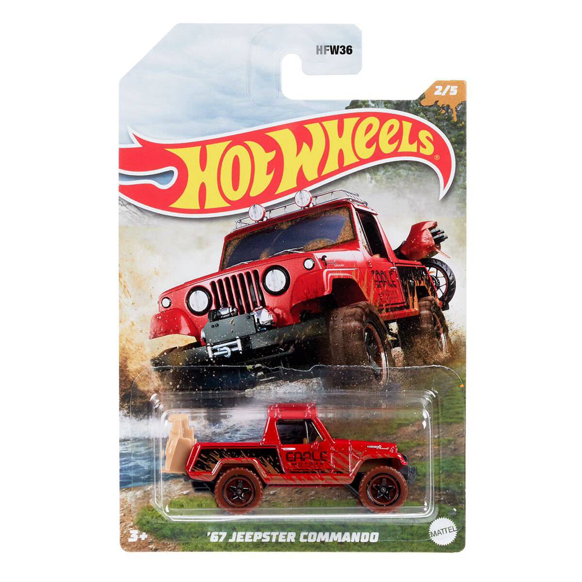 Машинка Hot Wheels Basic Mud Runners​ - Jeepster Commando '67 HFW36/2 купить,NaN
