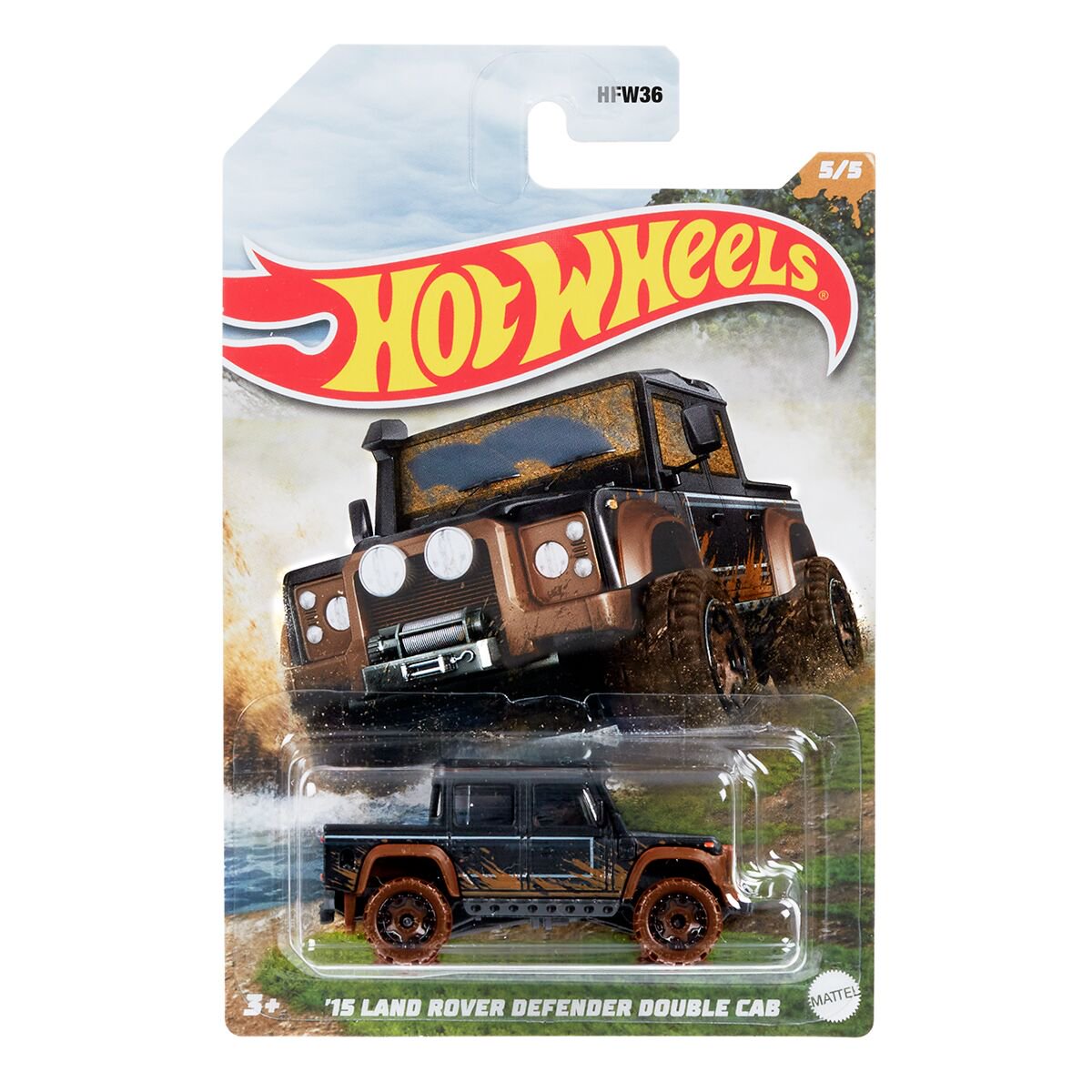 Машинка Hot Wheels Basic Mud Runners​ - Land Rover Defender Double Cab '15 HFW36/5 купить,NaN