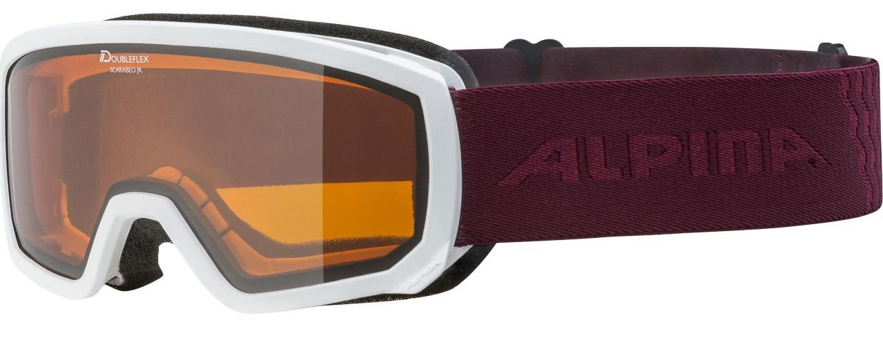 Маска горнолыжная детская Alpina Scarabeo Jr. DH white-cassis DH zyl купить,NaN