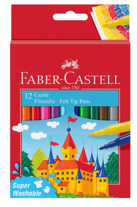 Фломастеры смываемые для рисования Faber-Castell Замок 12 шт 12 цв 2 мм картон 554201 купить,NaN