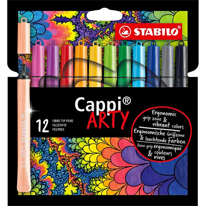 Фломастеры для рисования с кольцом Stabilo Cappi Arty 12 шт 12 цв картон 168/12-1-20