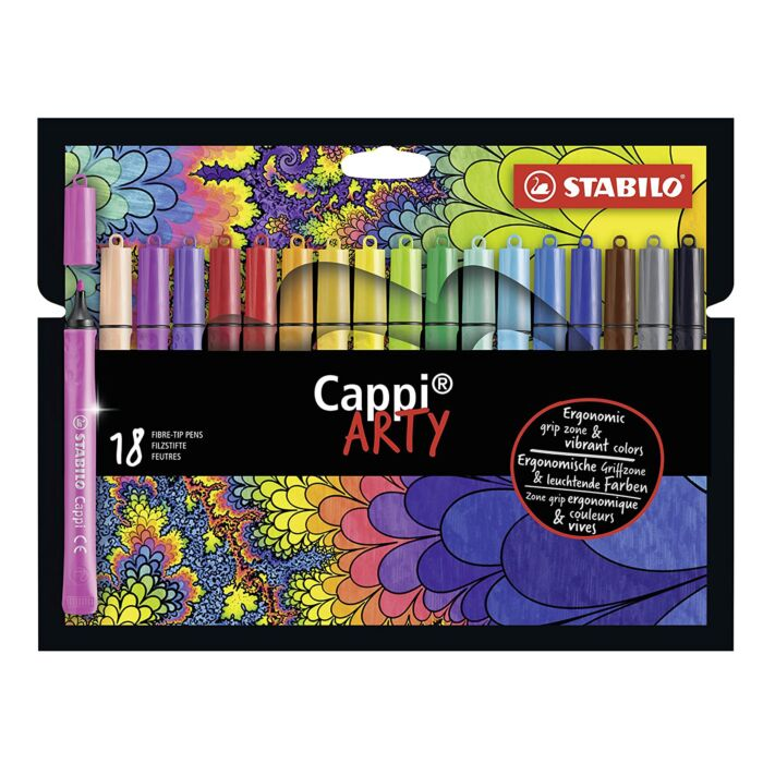 Фломастеры для рисования с кольцом Stabilo Cappi Arty 18 шт 18 цв картон 168/18-1-20 купить,NaN