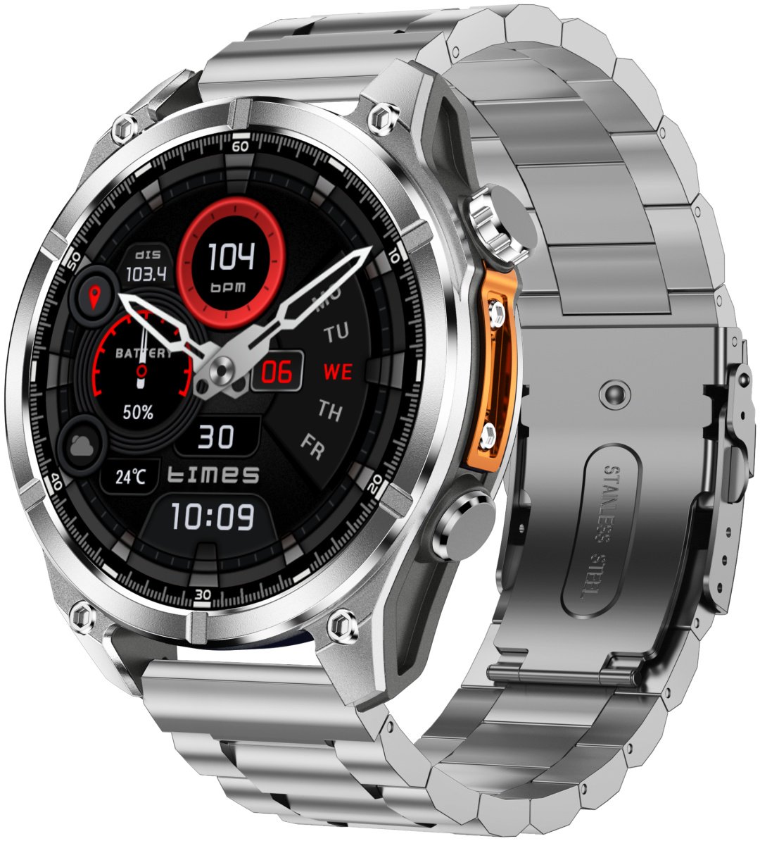 Смарт-часы SNEL Watch ELITE 47 мм серебристый-серебристый купить,NaN