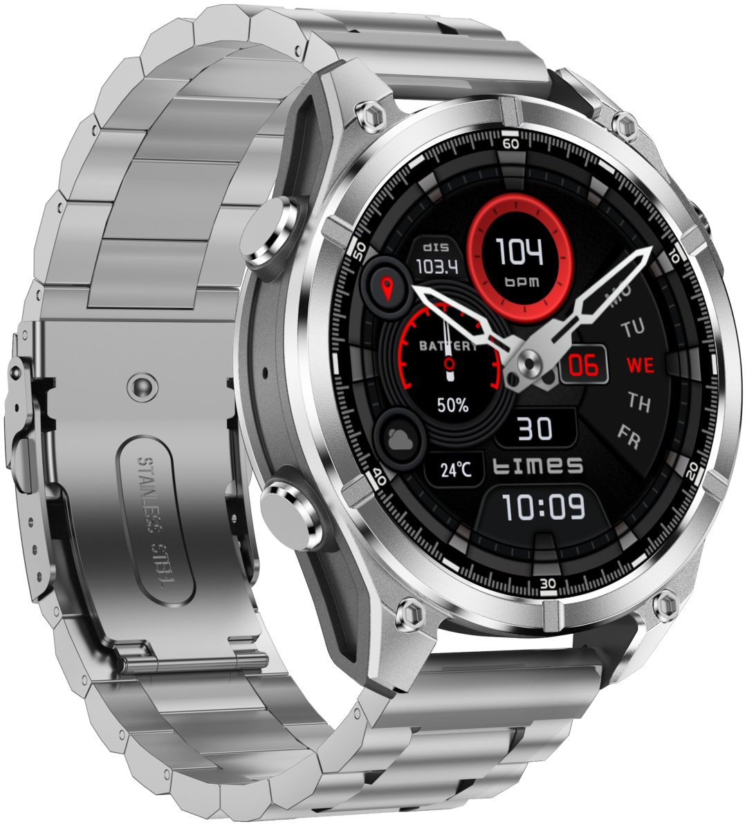 Смарт-часы SNEL Watch ELITE 47 мм серебристый-серебристый купить,NaN