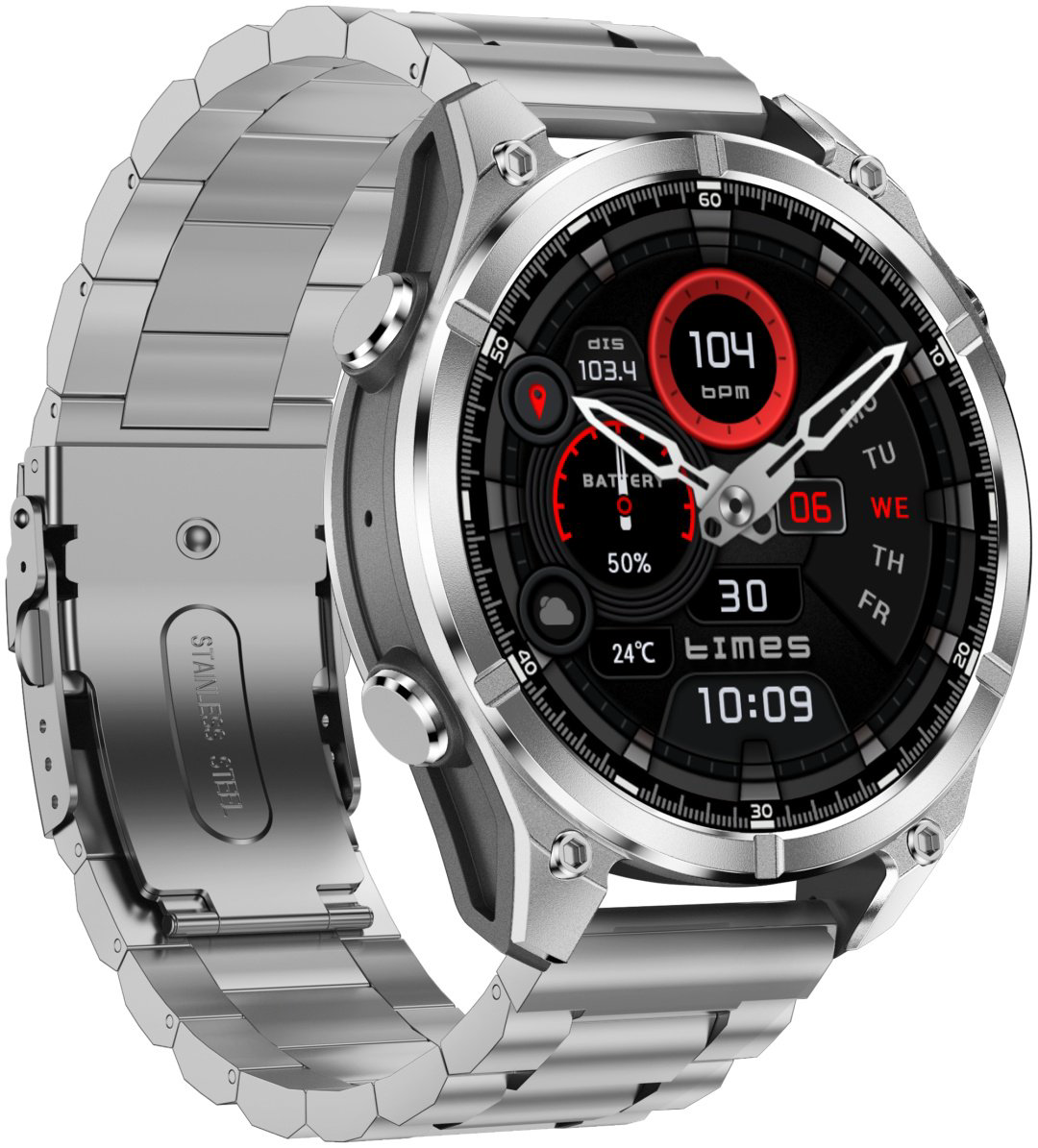 Смарт-часы SNEL Watch ELITE 47 мм серебристый-серебристый купить,NaN