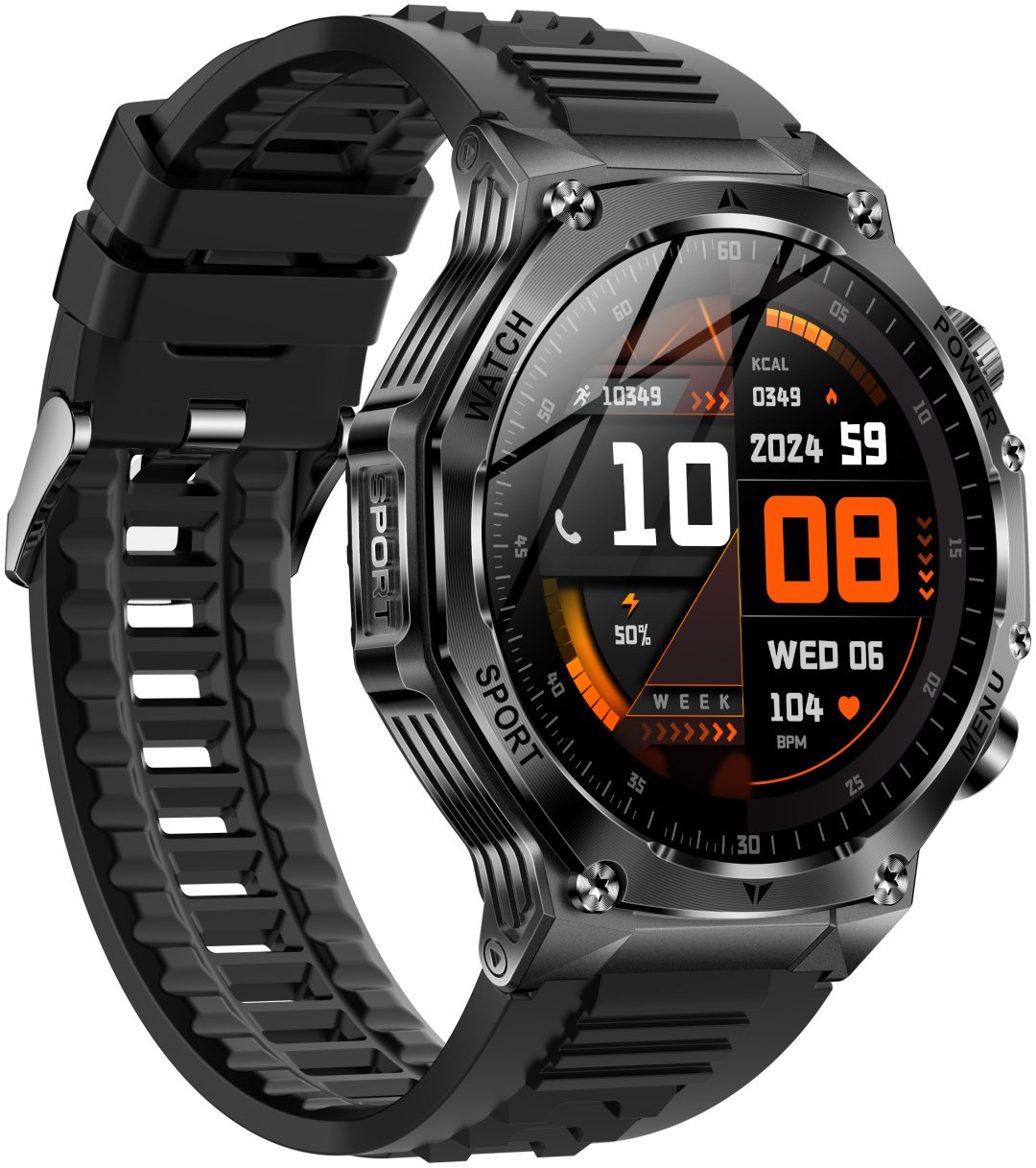 Смарт-часы SNEL Watch RAPTOR 53 мм черный-черный