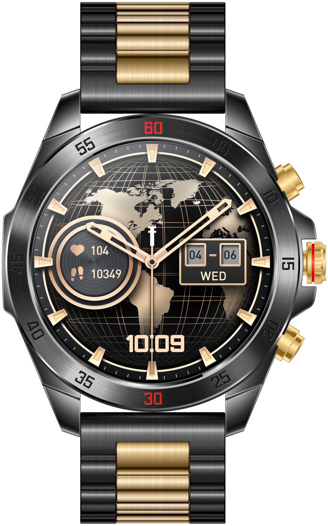 Смарт-часы SNEL Watch ECLIPSE 47 мм черный-золотистый купить,NaN