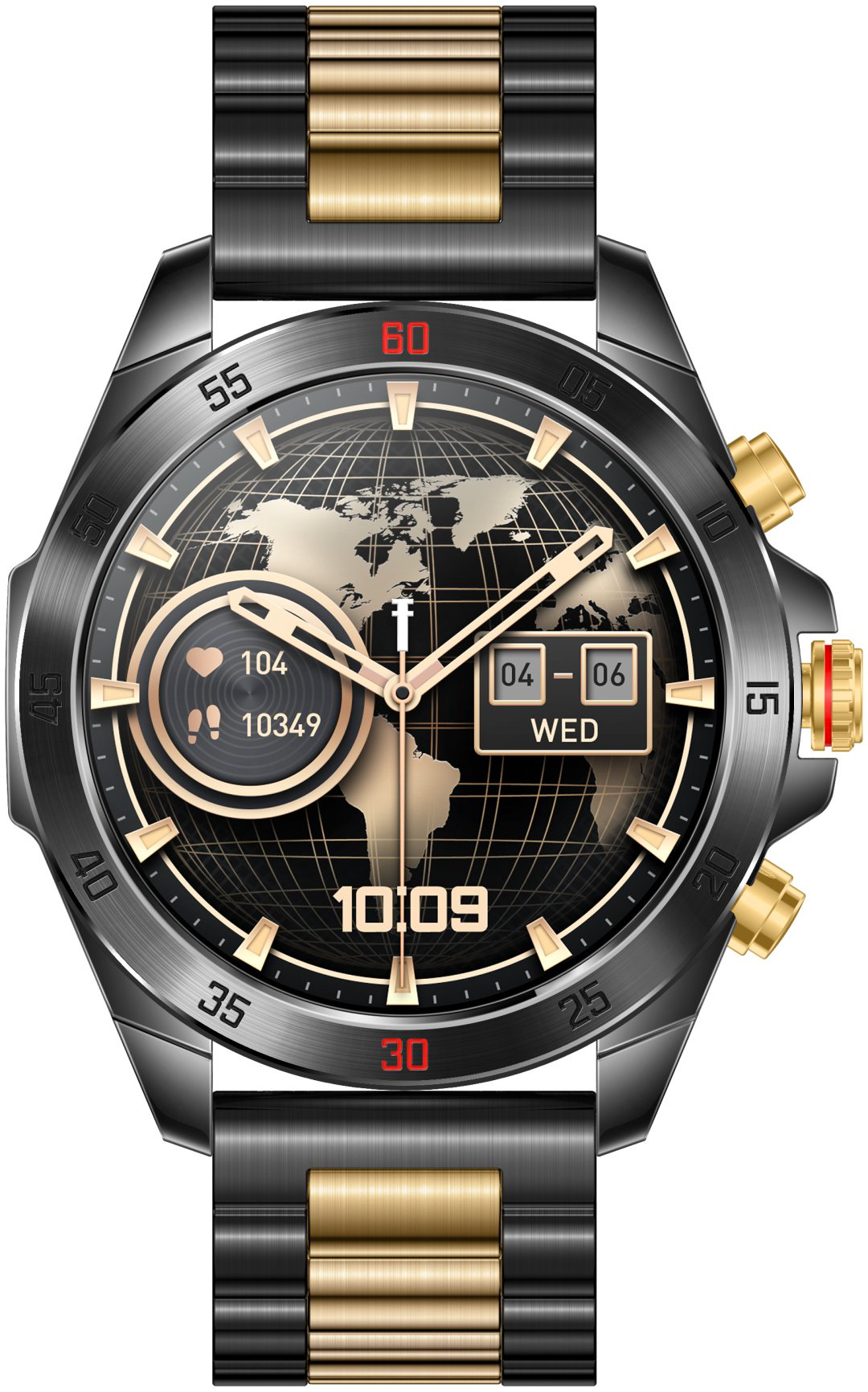Смарт-часы SNEL Watch ECLIPSE 47 мм черный-золотистый купить,NaN