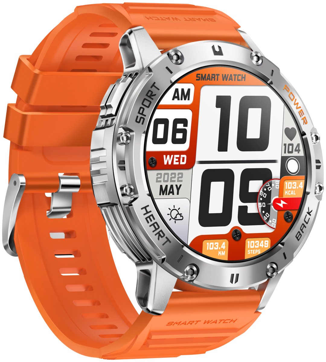 Смарт-часы SNEL Watch IGNITE AURORA 48 мм серебристый-оранжевый купить,NaN
