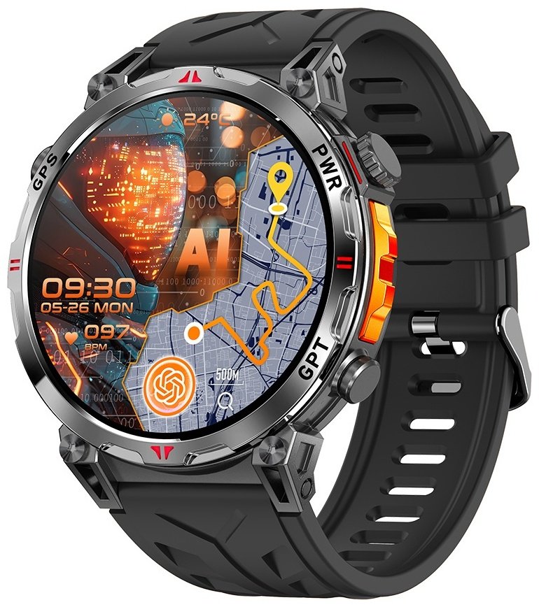 Смарт-часы SNEL Watch VANGUARD 53 мм черный-черный