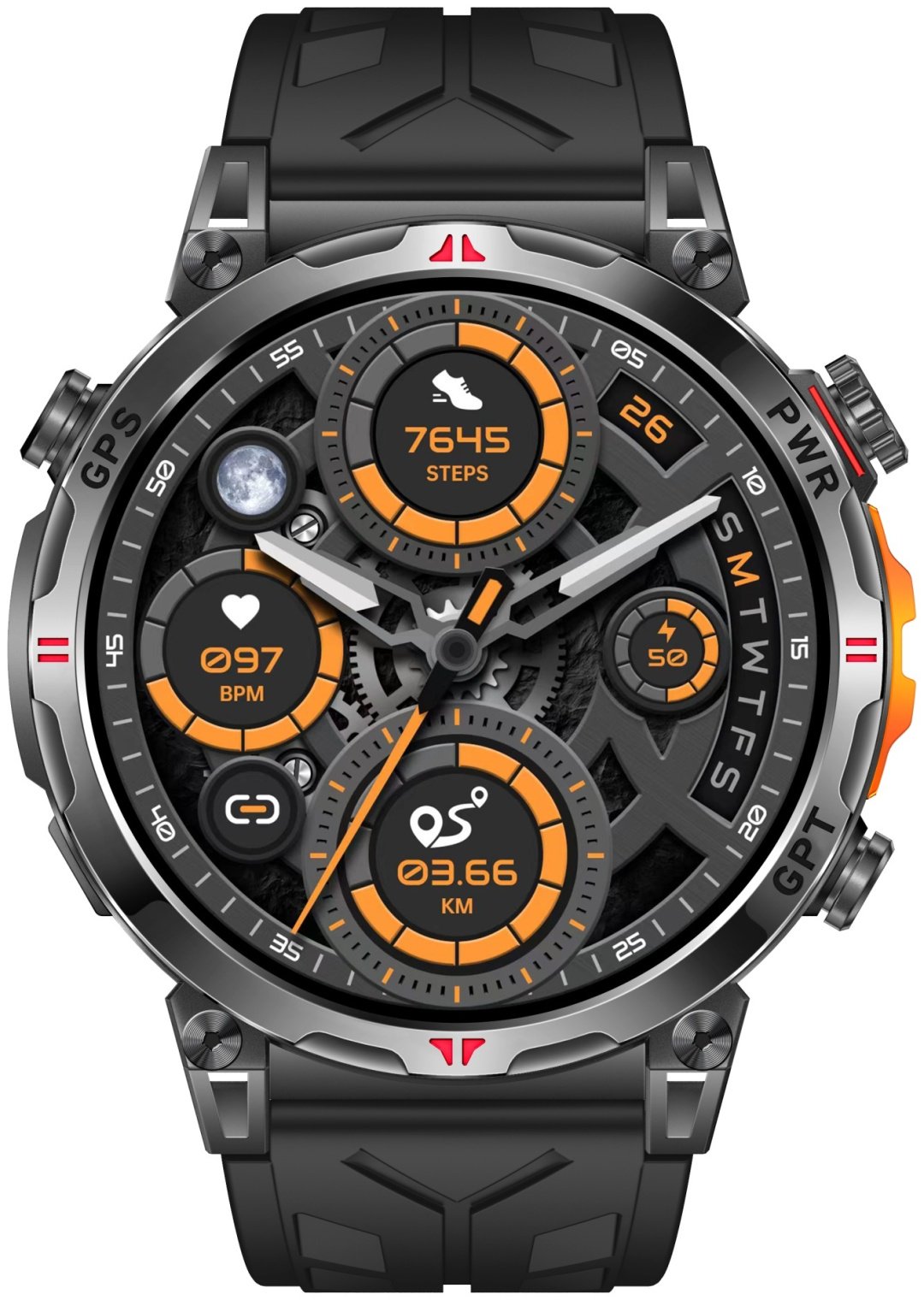 Смарт-часы SNEL Watch VANGUARD 53 мм черный-черный