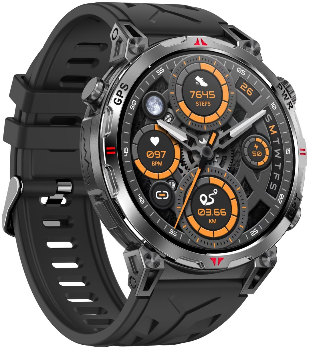 Смарт-часы SNEL Watch VANGUARD 53 мм черный-черный