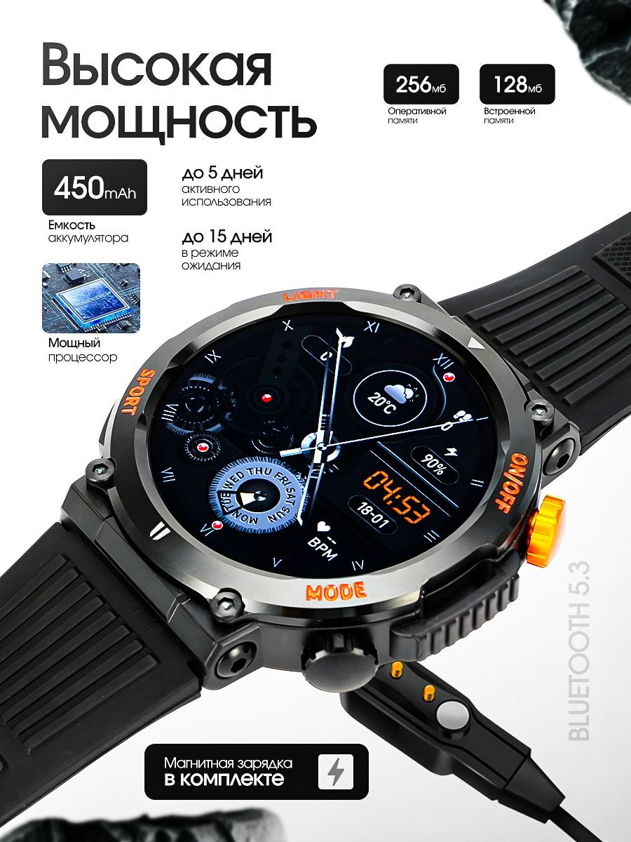 Смарт-часы SNEL Watch CLASSIC 47 мм черный-зеленый-зеленый купить,NaN