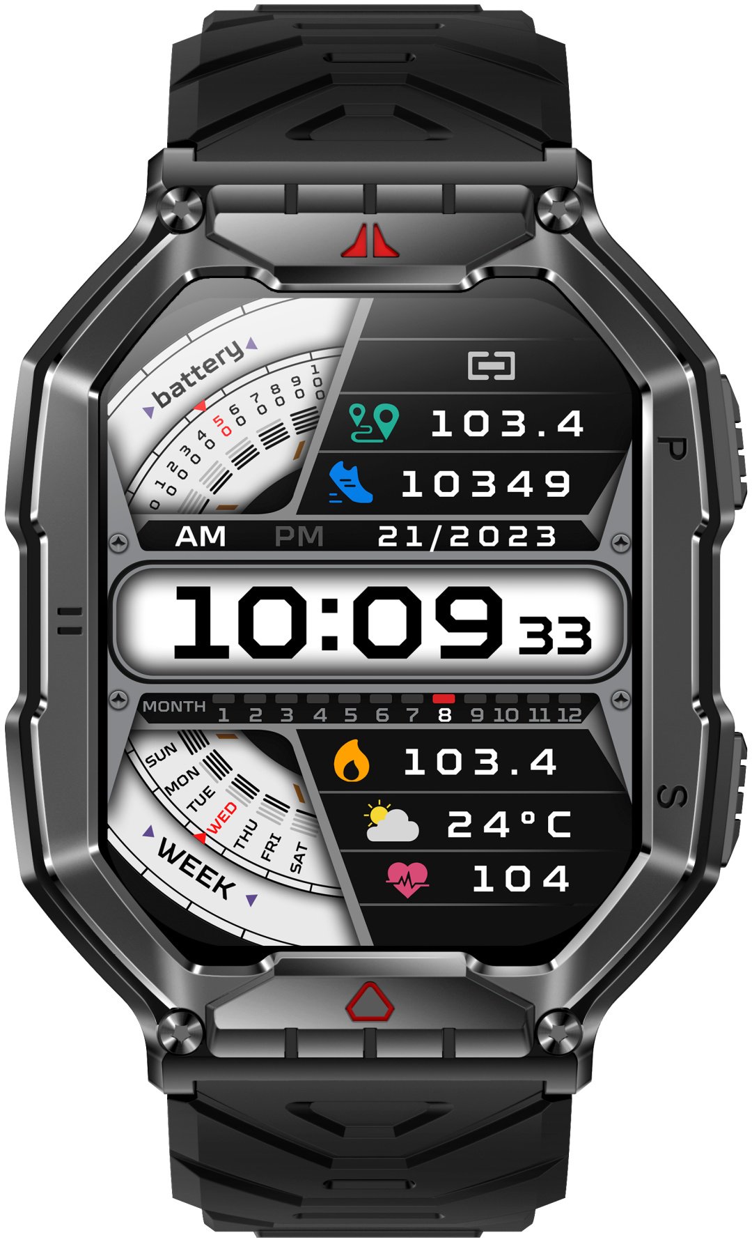 Смарт-часы SNEL Watch TITAN X 45 мм черный-черный купить,NaN