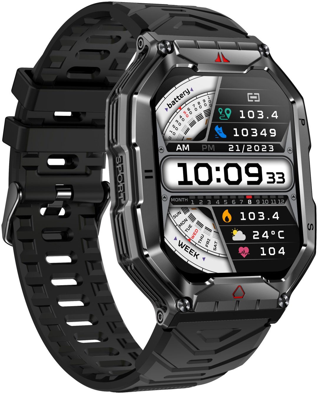 Смарт-часы SNEL Watch TITAN X 45 мм черный-черный купить,NaN