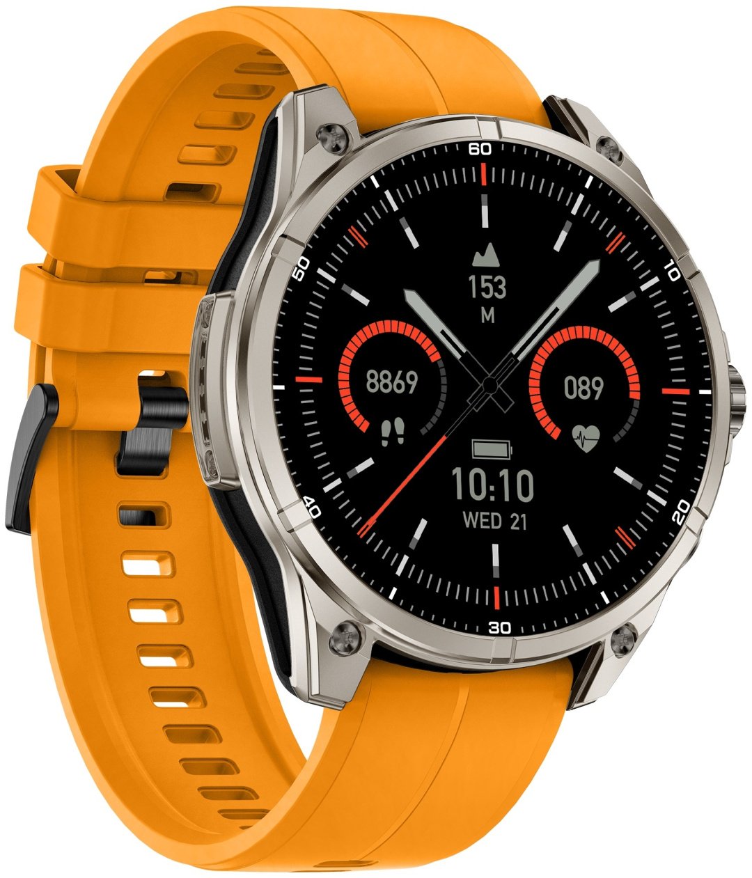 Смарт-часы SNEL Watch MOJAVE 48 мм серебристый-оранжевый