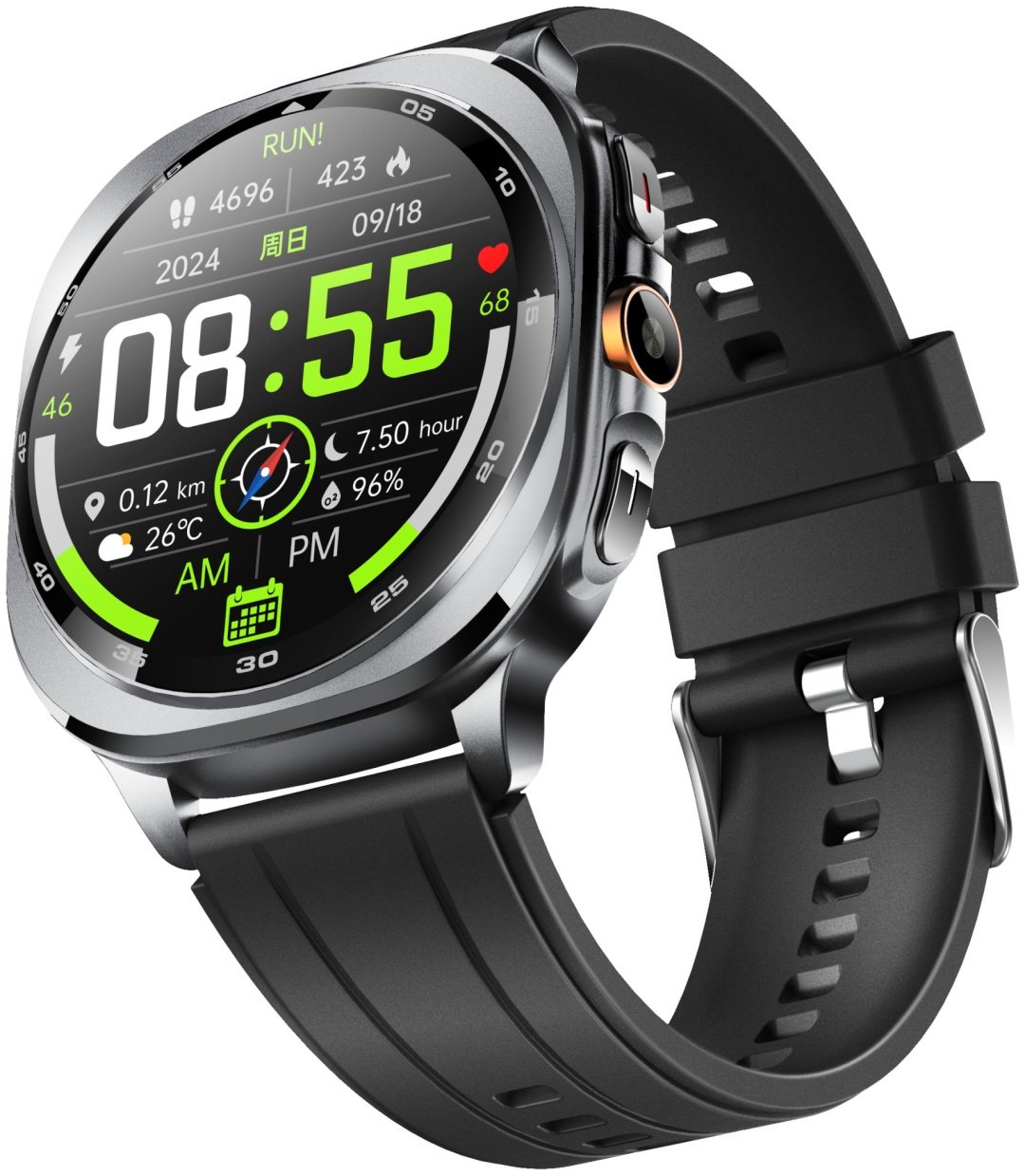 Смарт-часы SNEL Watch FUSION 45 мм черный-черный